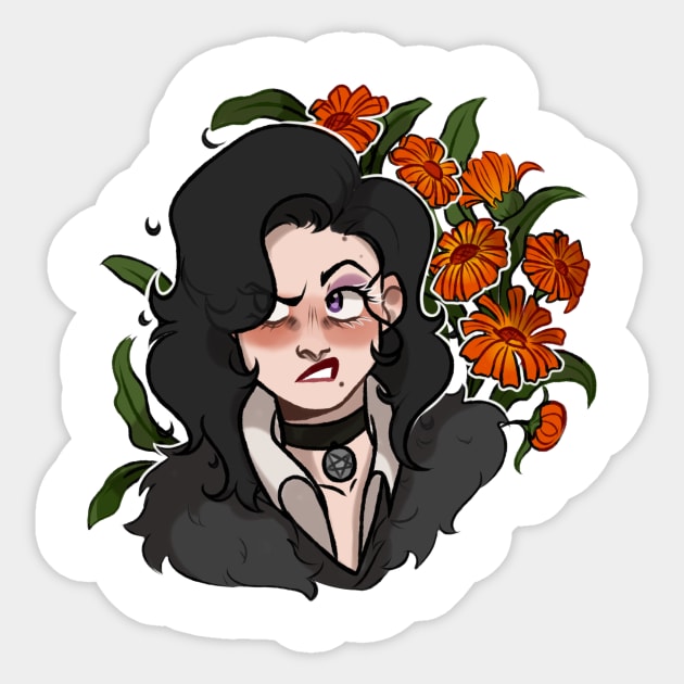 Yennefer and calendula Sticker by gaypompeii